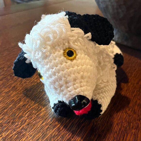 NEW Hand Crocheted Hand Knitted, Stuffed Puppy Dog - White Poodle - Picture 7 of 10
